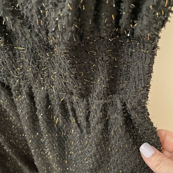 VOY NWT Textured Lurex The Festive Dress Black and Gold Size M - Picture 9 of 13